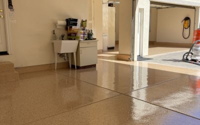 Novato- Two-car garage- Sattle Tan Chips - Flakes Epoxy Flooring (2)